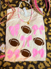 Cream Tee Pink Bow Football Short Sleeve