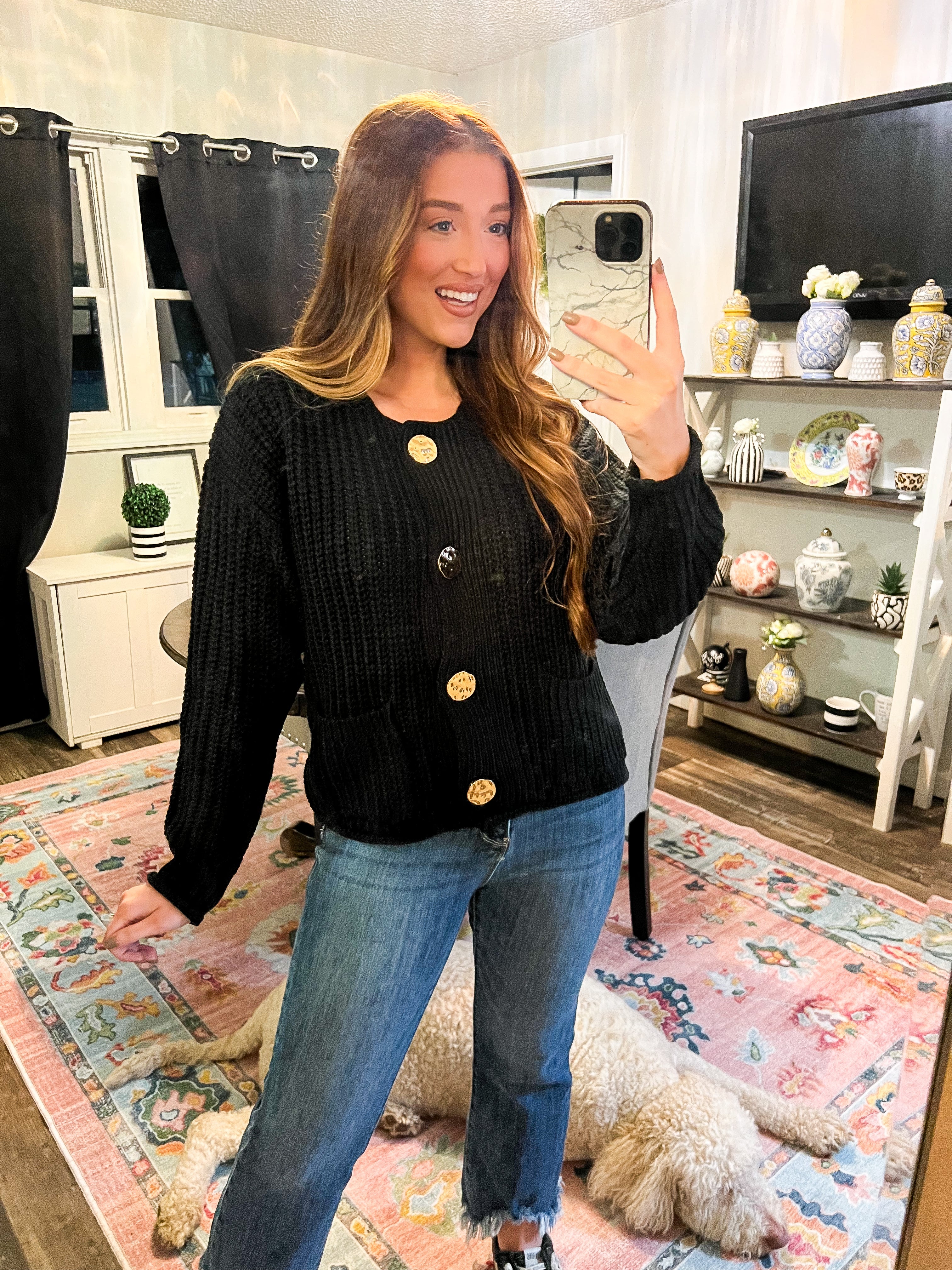 Black Gold Accent Sweater