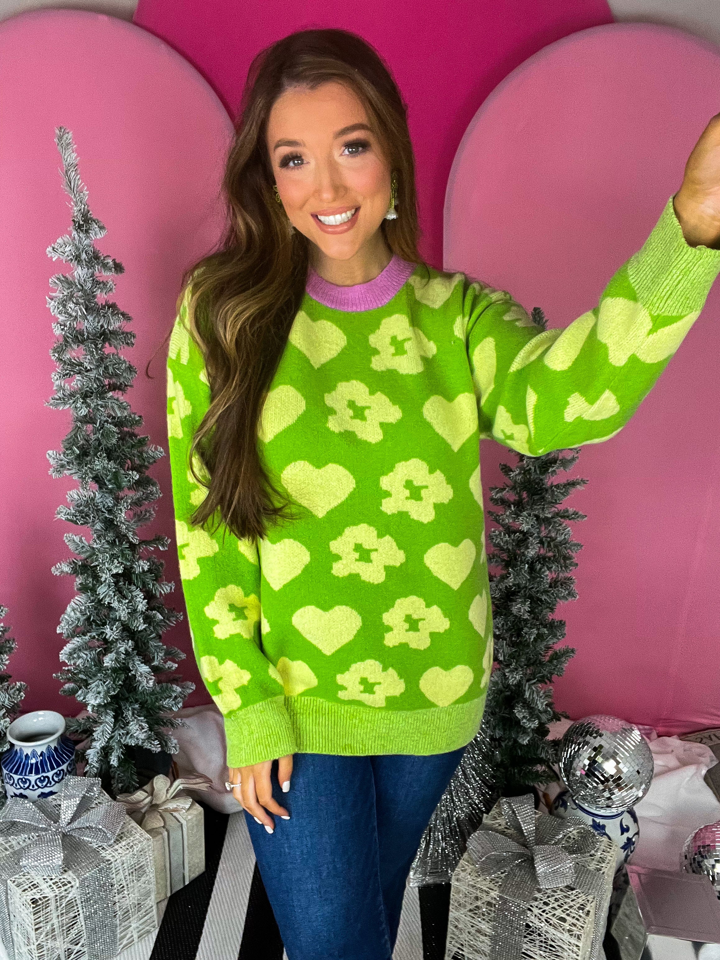 Pistachio Floral Lovin' Sweater