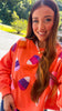 Orange Halloween Candy Corn Sequin Embroidered Pullover