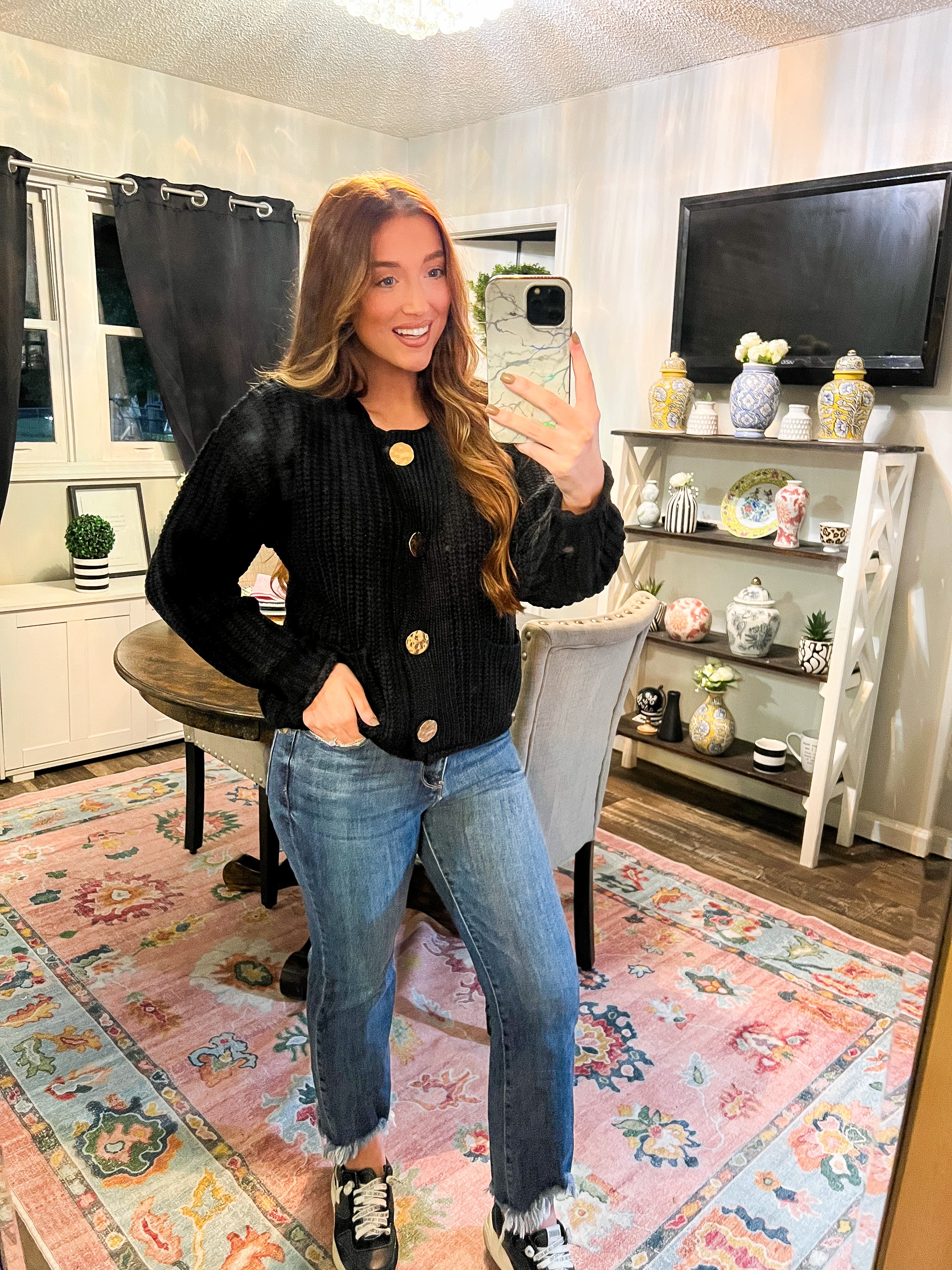 Black Gold Accent Sweater