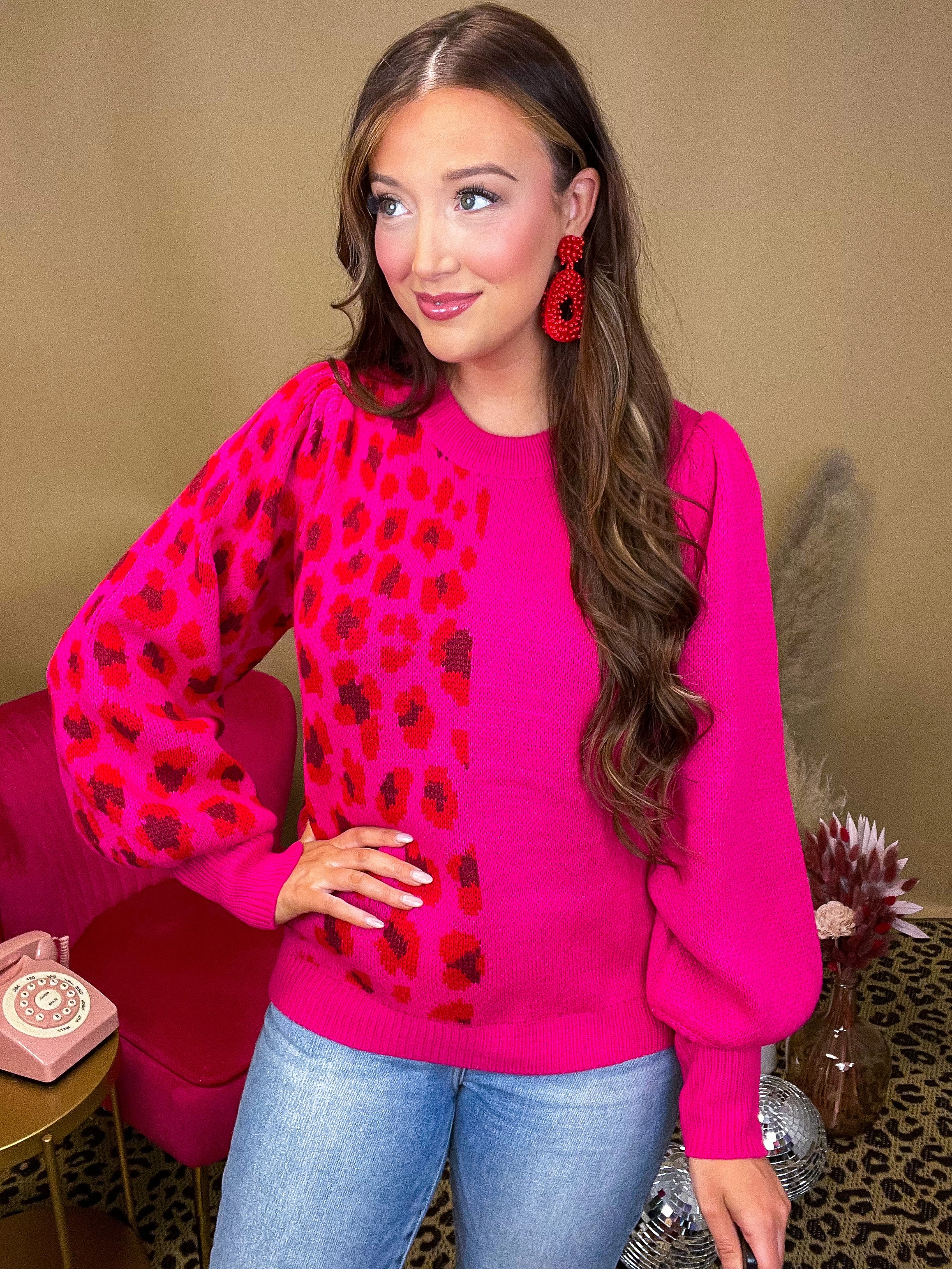 Trisha Colorblock Pink Sweater