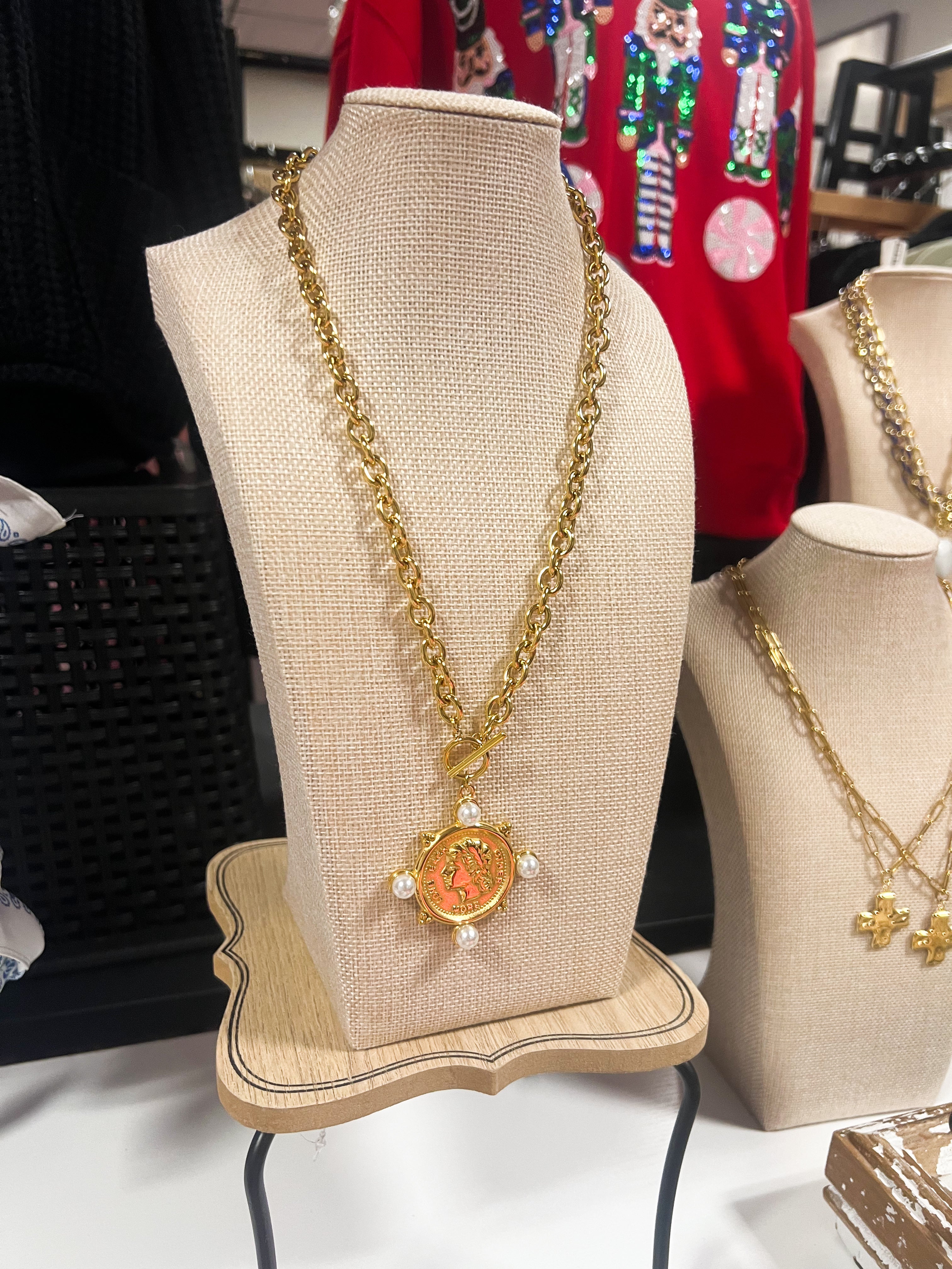 CHANSUTT PEARLS Coin Gold Necklace