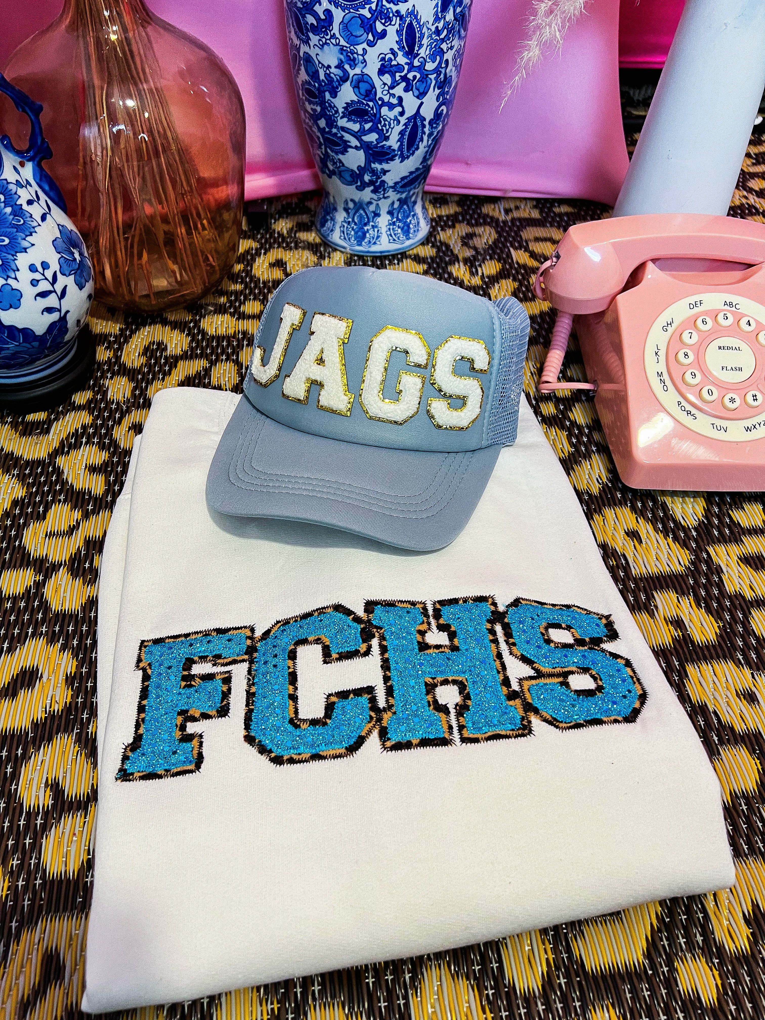 FCHS White Embroidered Crew