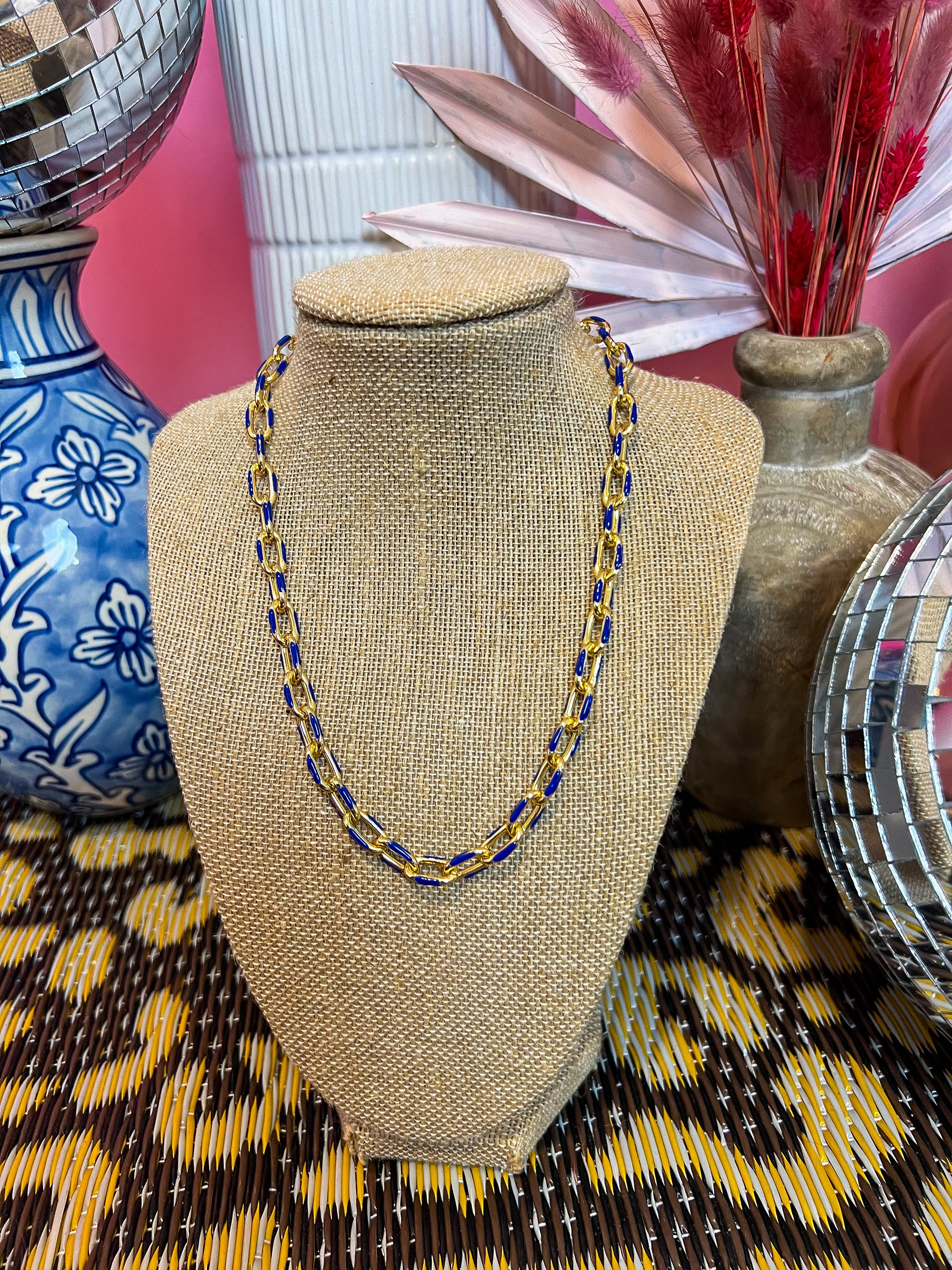 Royal Blue Enamel Chain