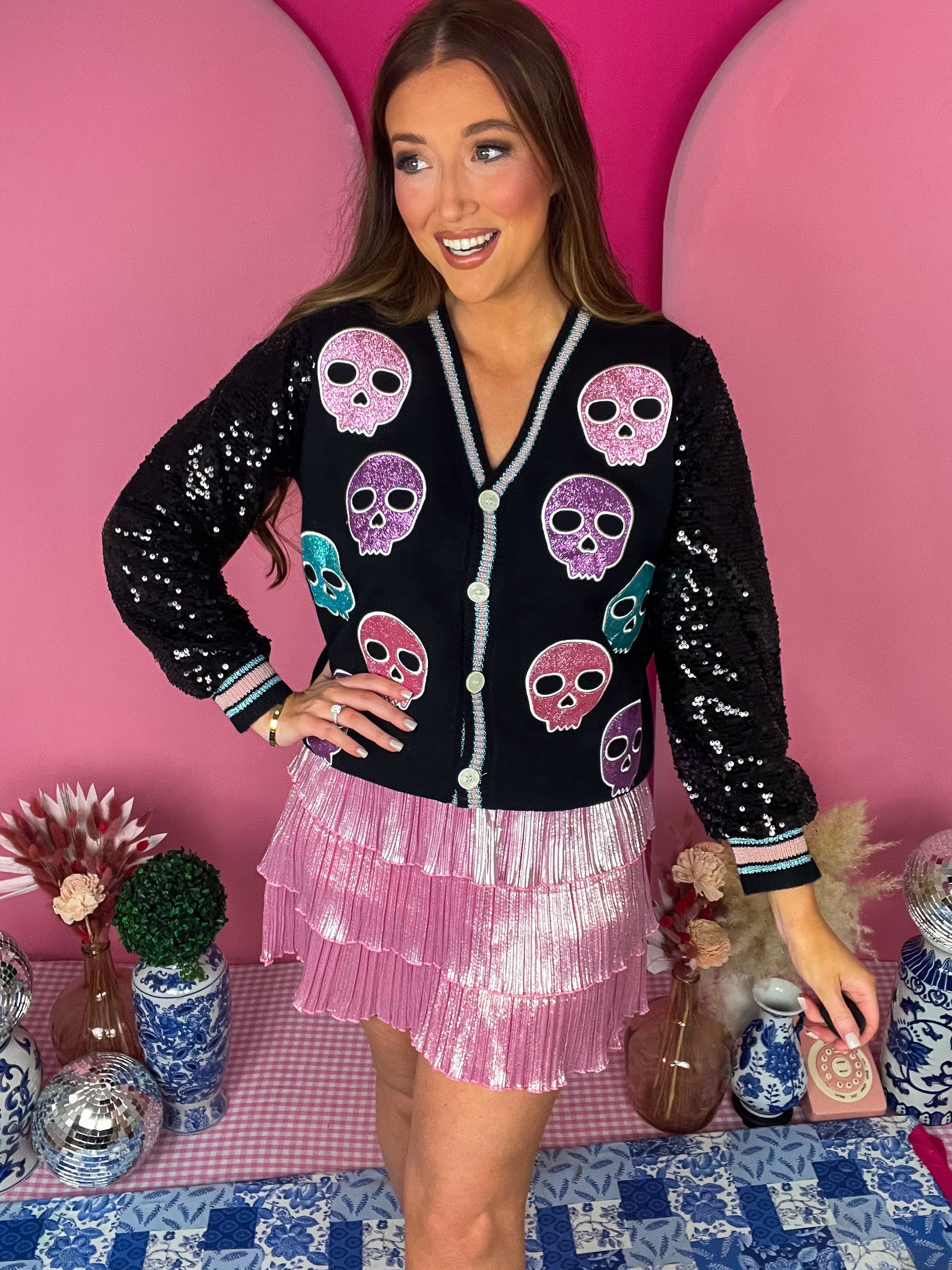 Pink Shimmer Ruffle Skort