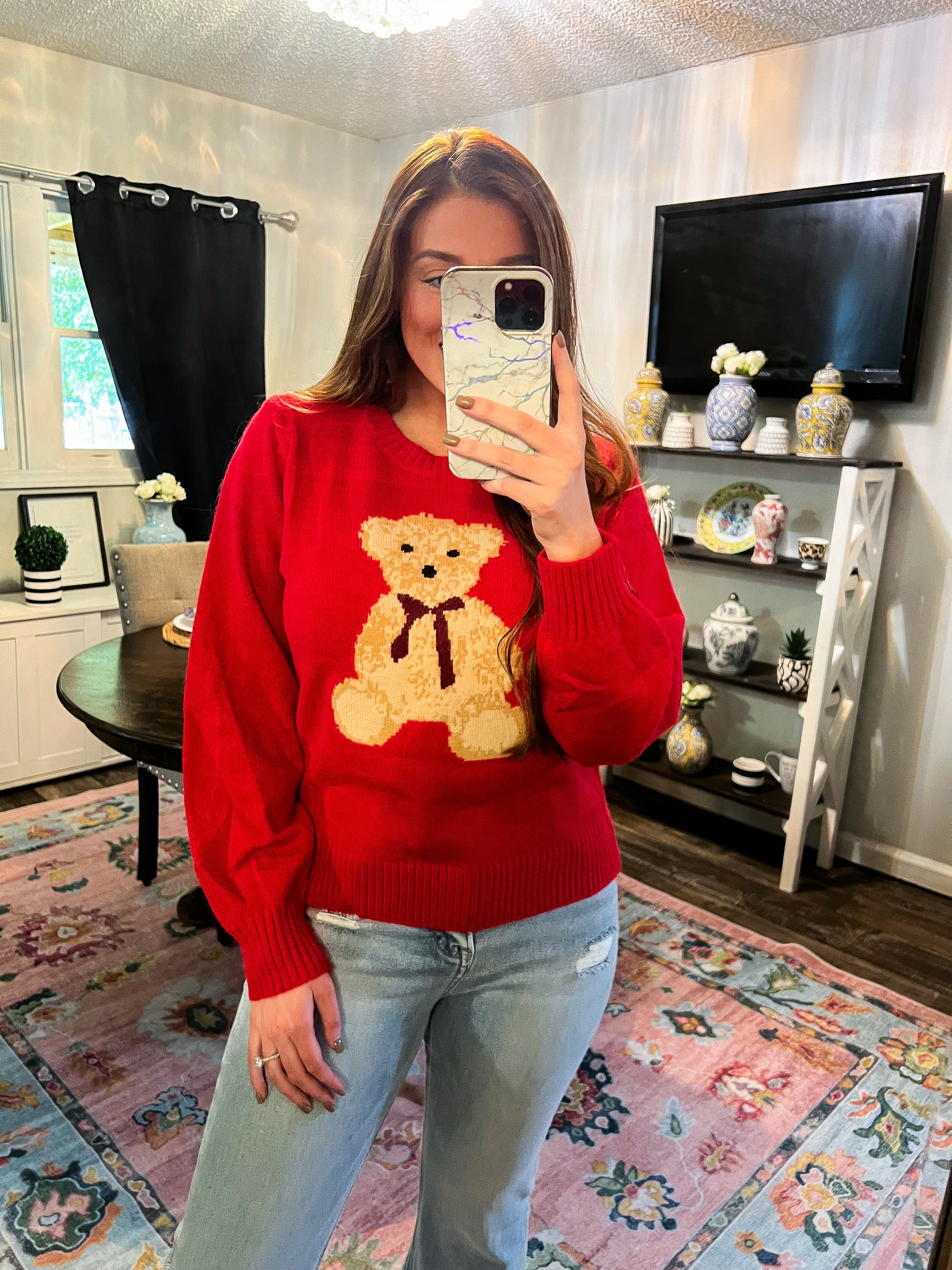 Red Teddy Bear Sweater