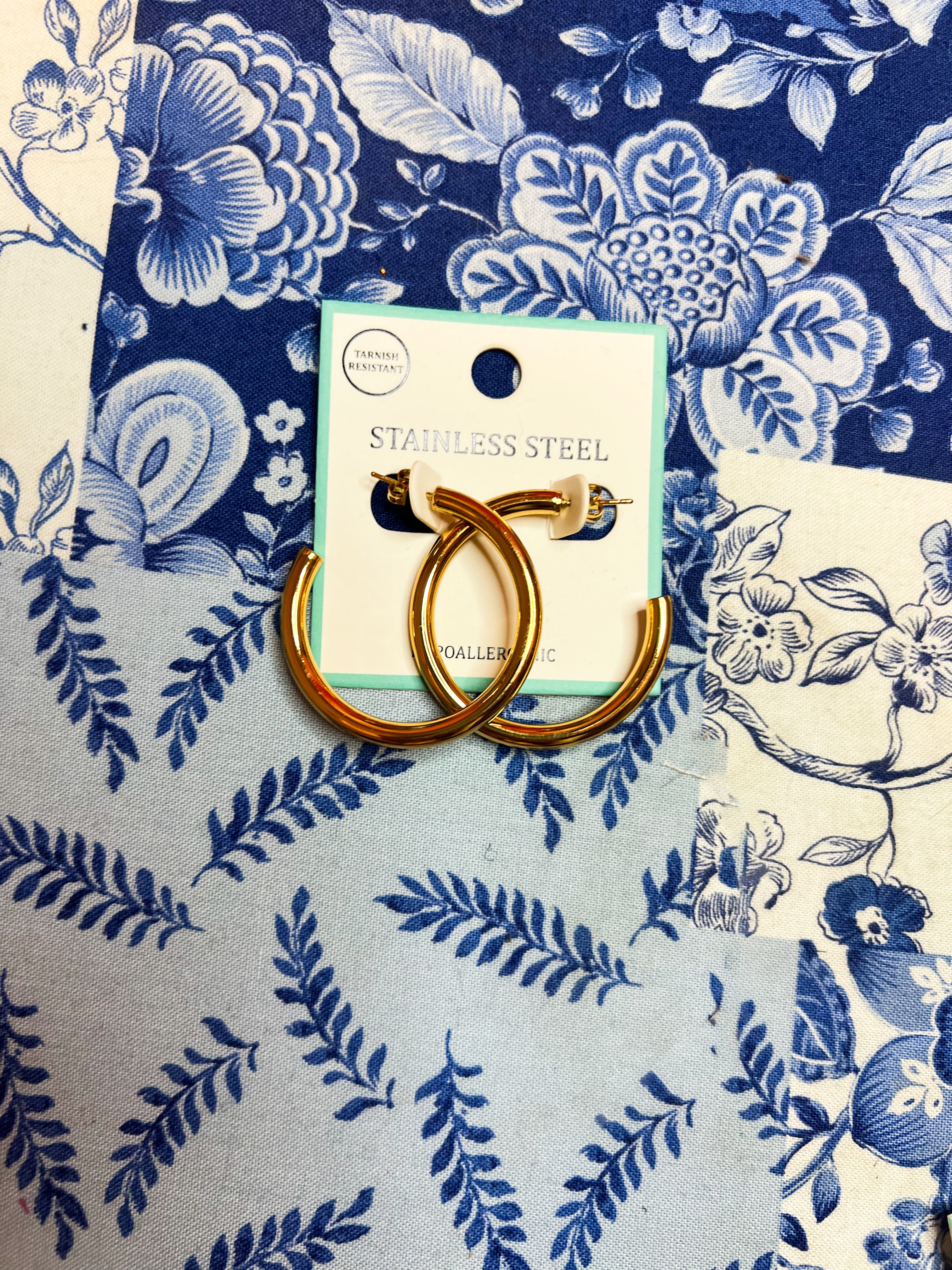 Large Chunky Stainless Steel Gold Hoops