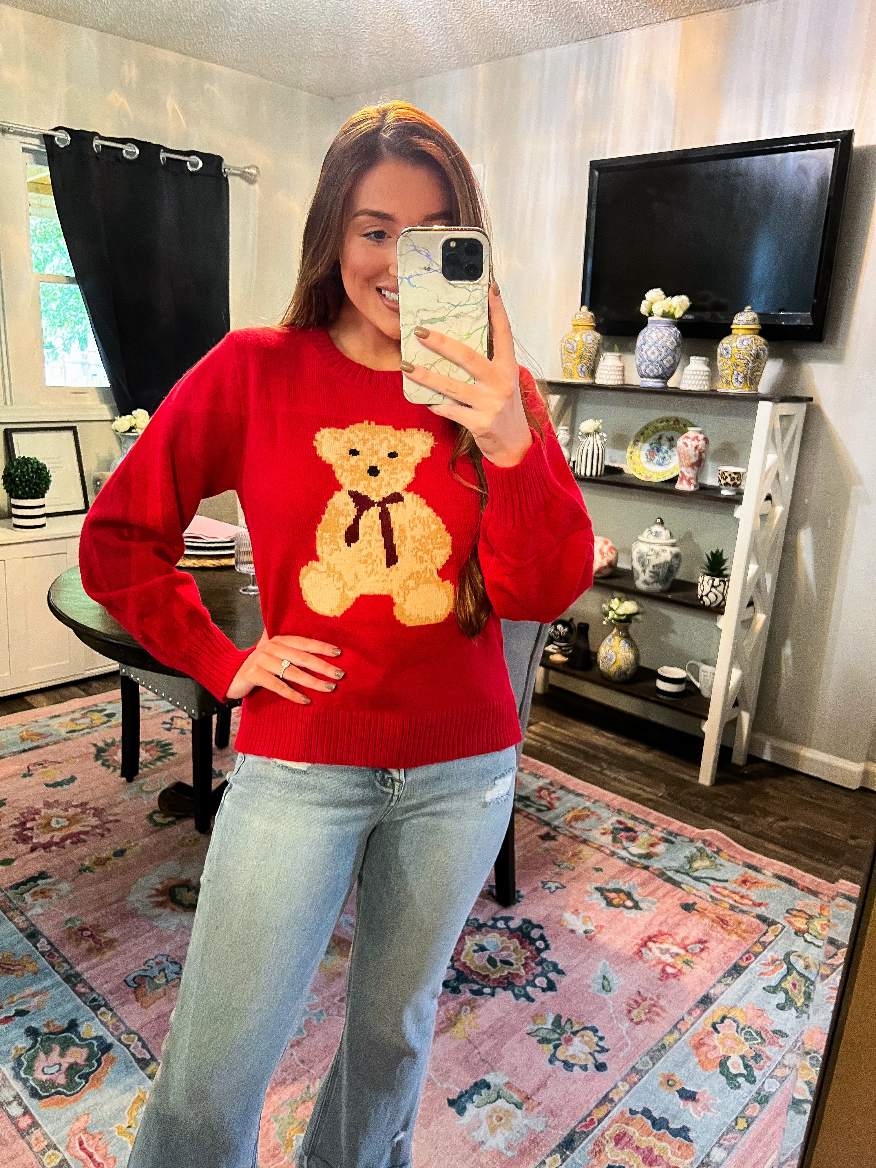 Red Teddy Bear Sweater