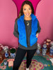 Zig Zag Blue Puffer Corduroy Vest