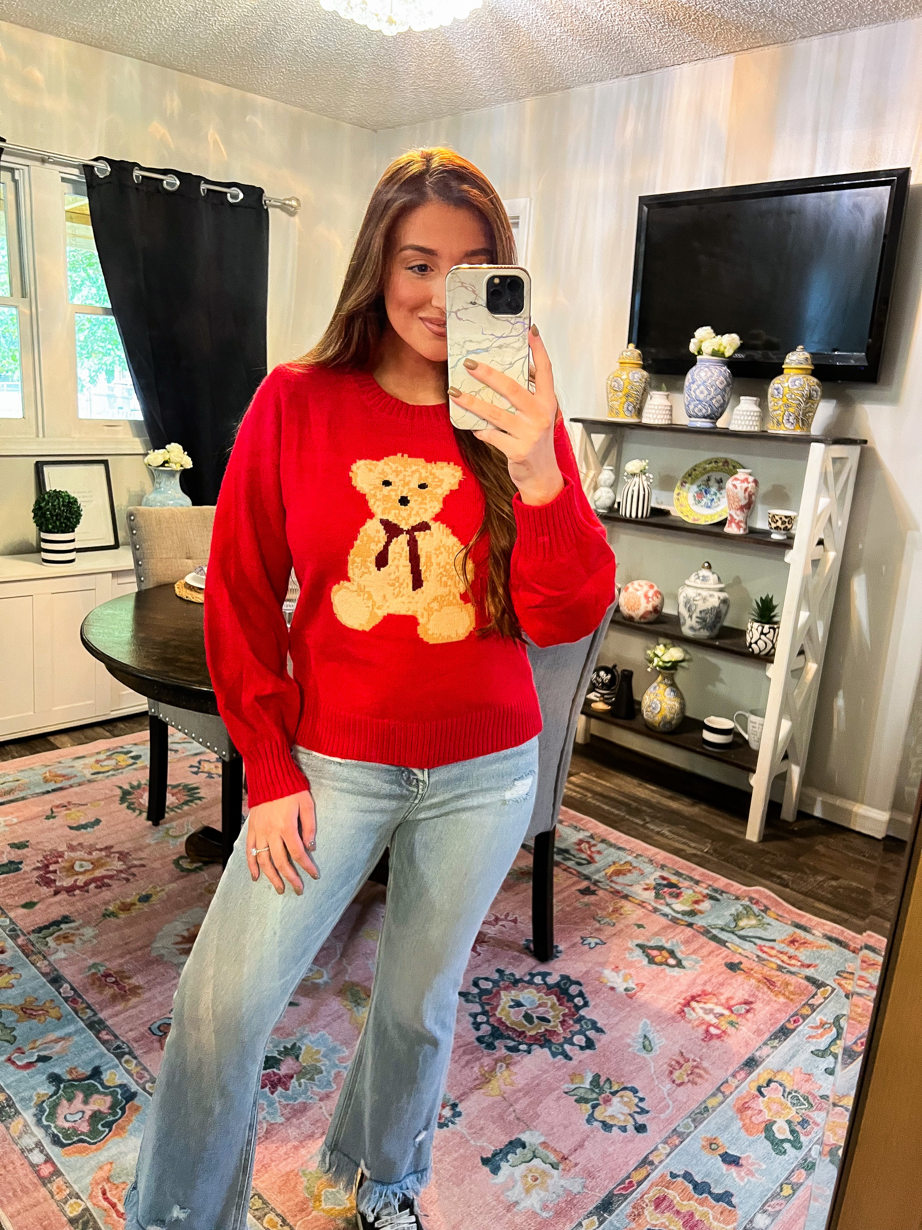 Red Teddy Bear Sweater