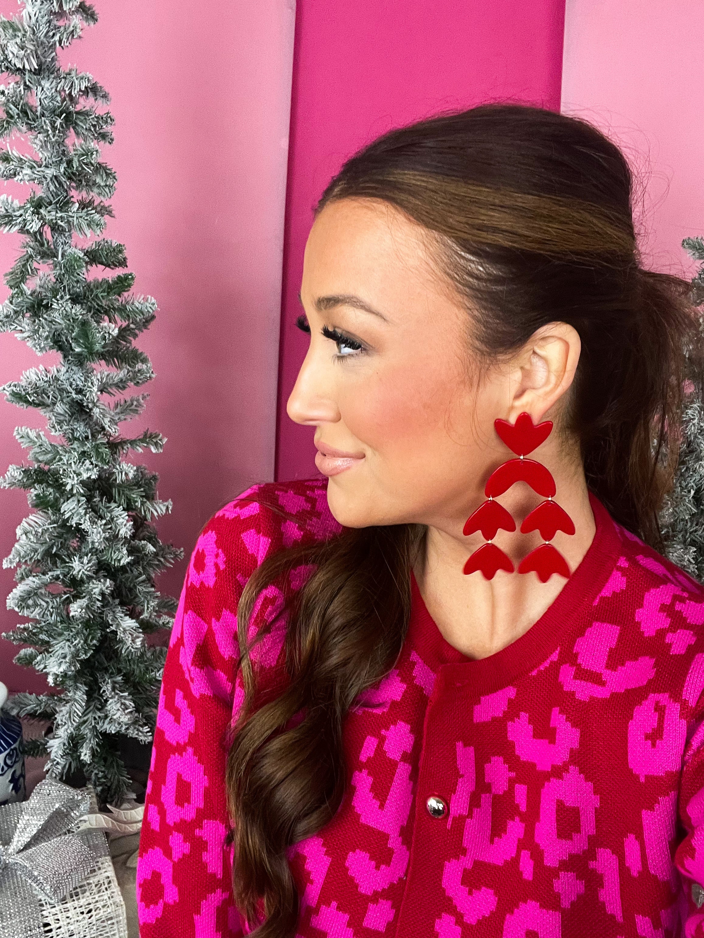 Red Acrylic Cecilia Earring