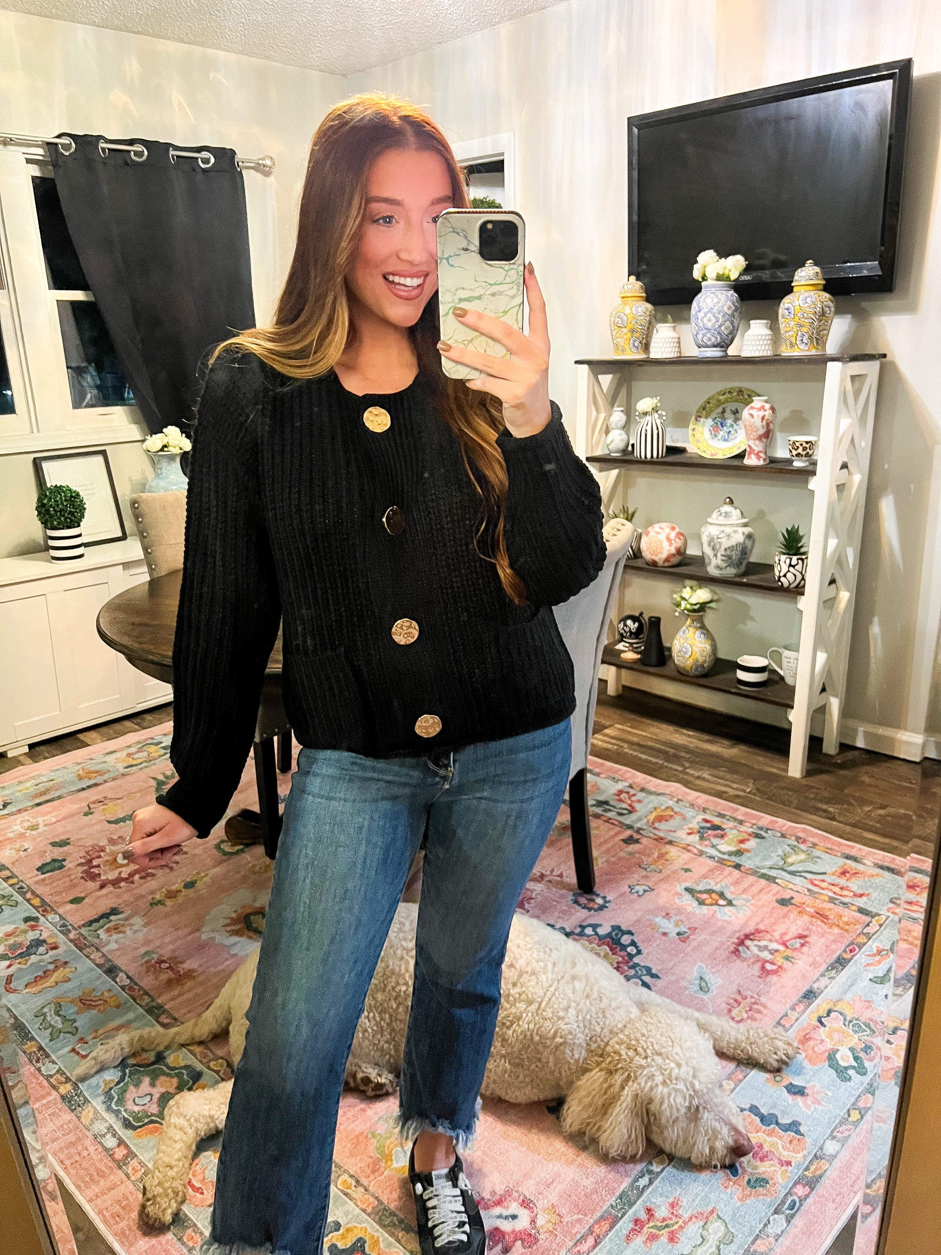 Black Gold Accent Sweater