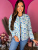 Blue Bow Quilted Jacket