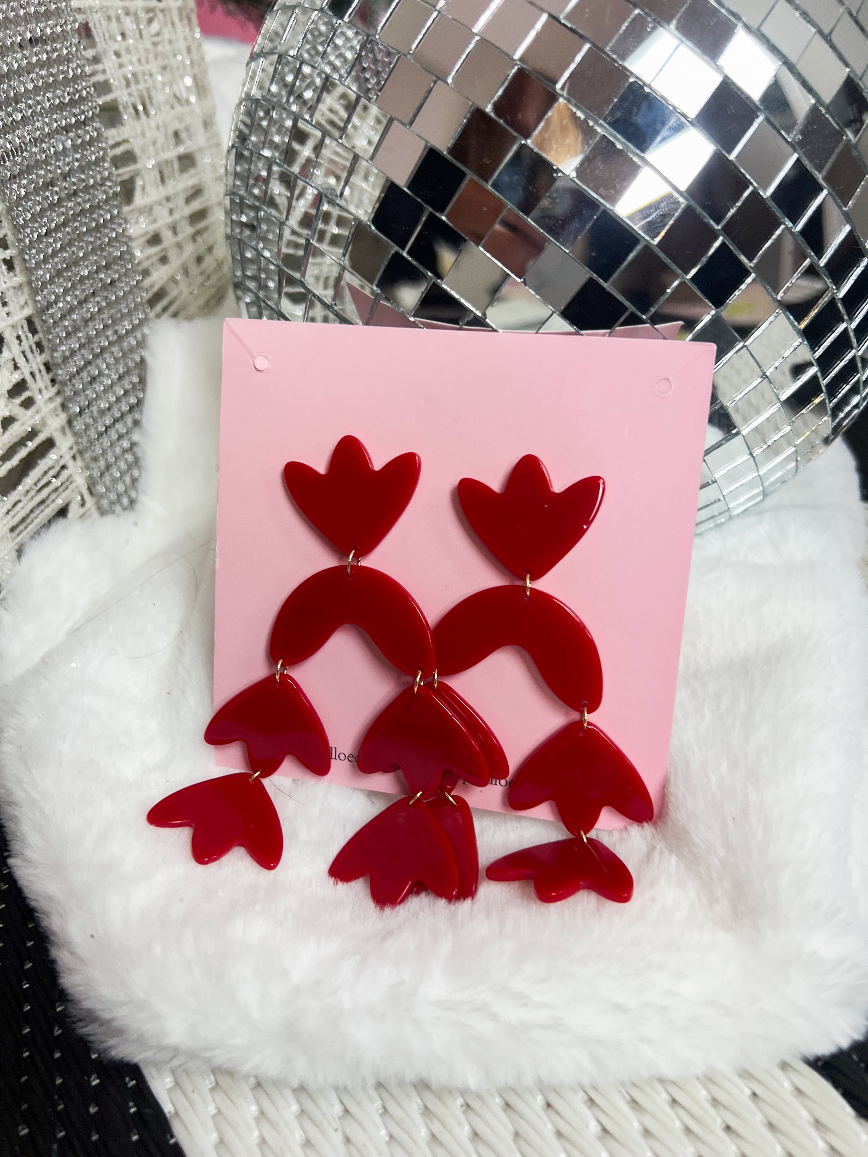 Red Acrylic Cecilia Earring