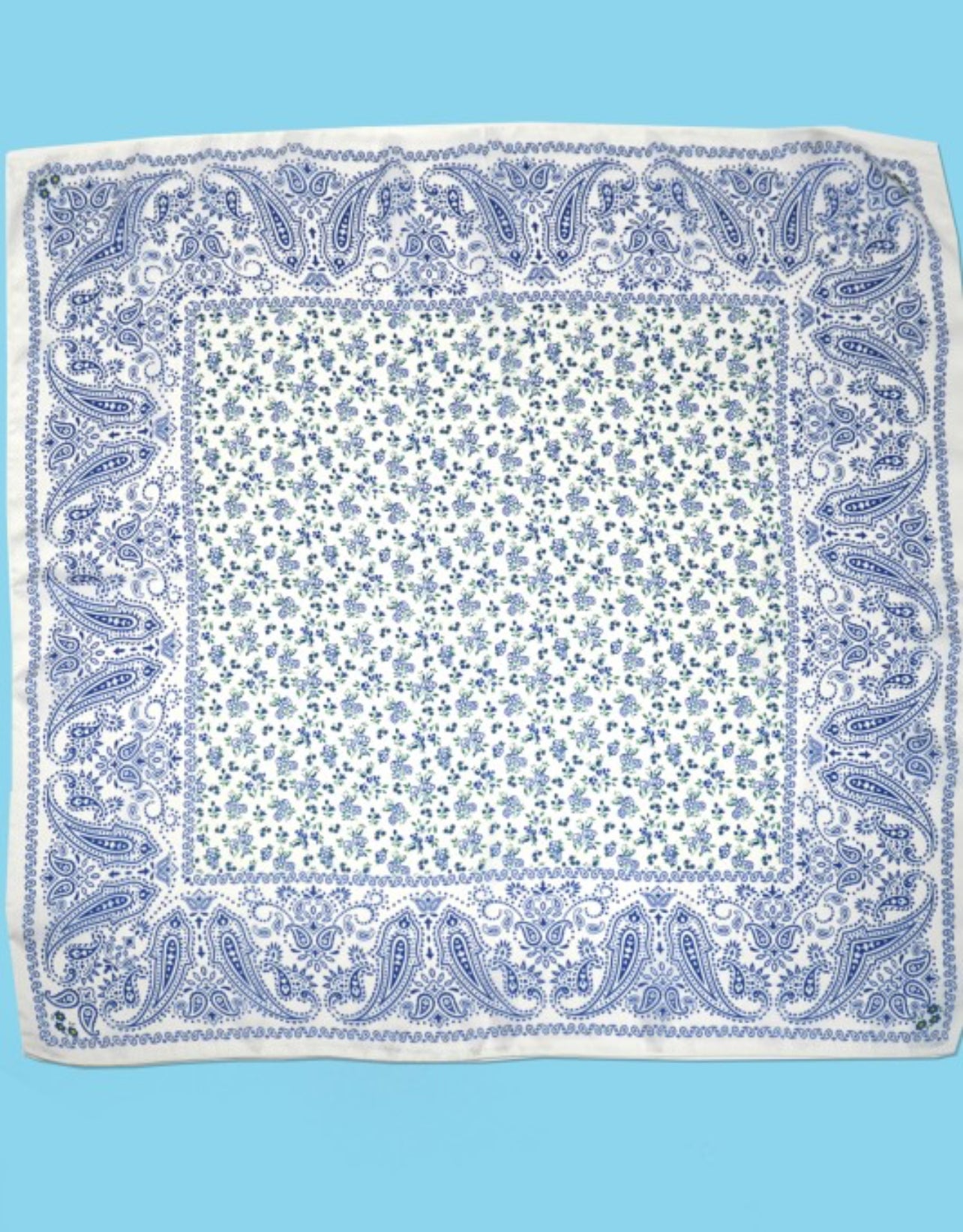 Large Floral Toile Silk Scarf