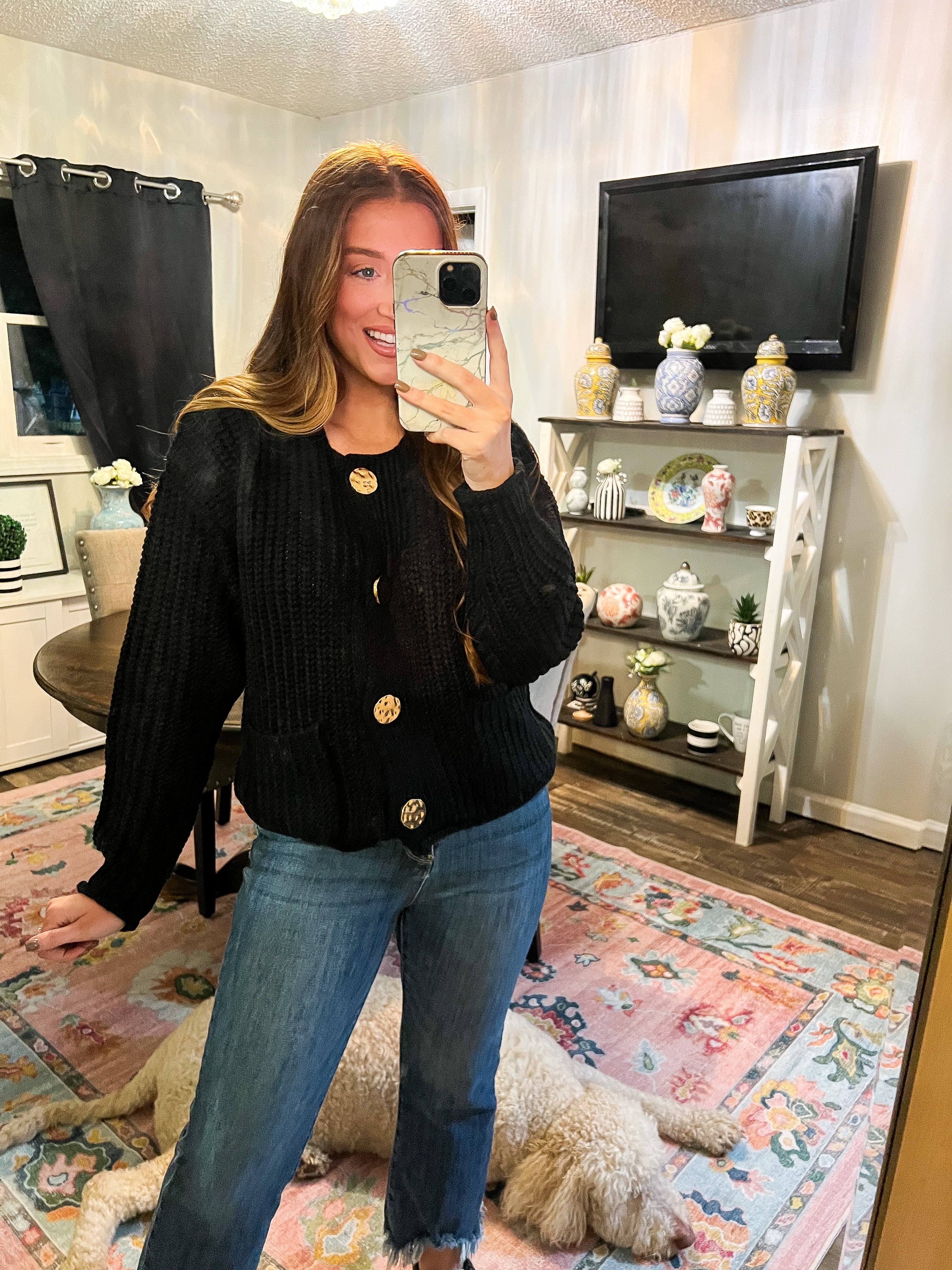 Black Gold Accent Sweater