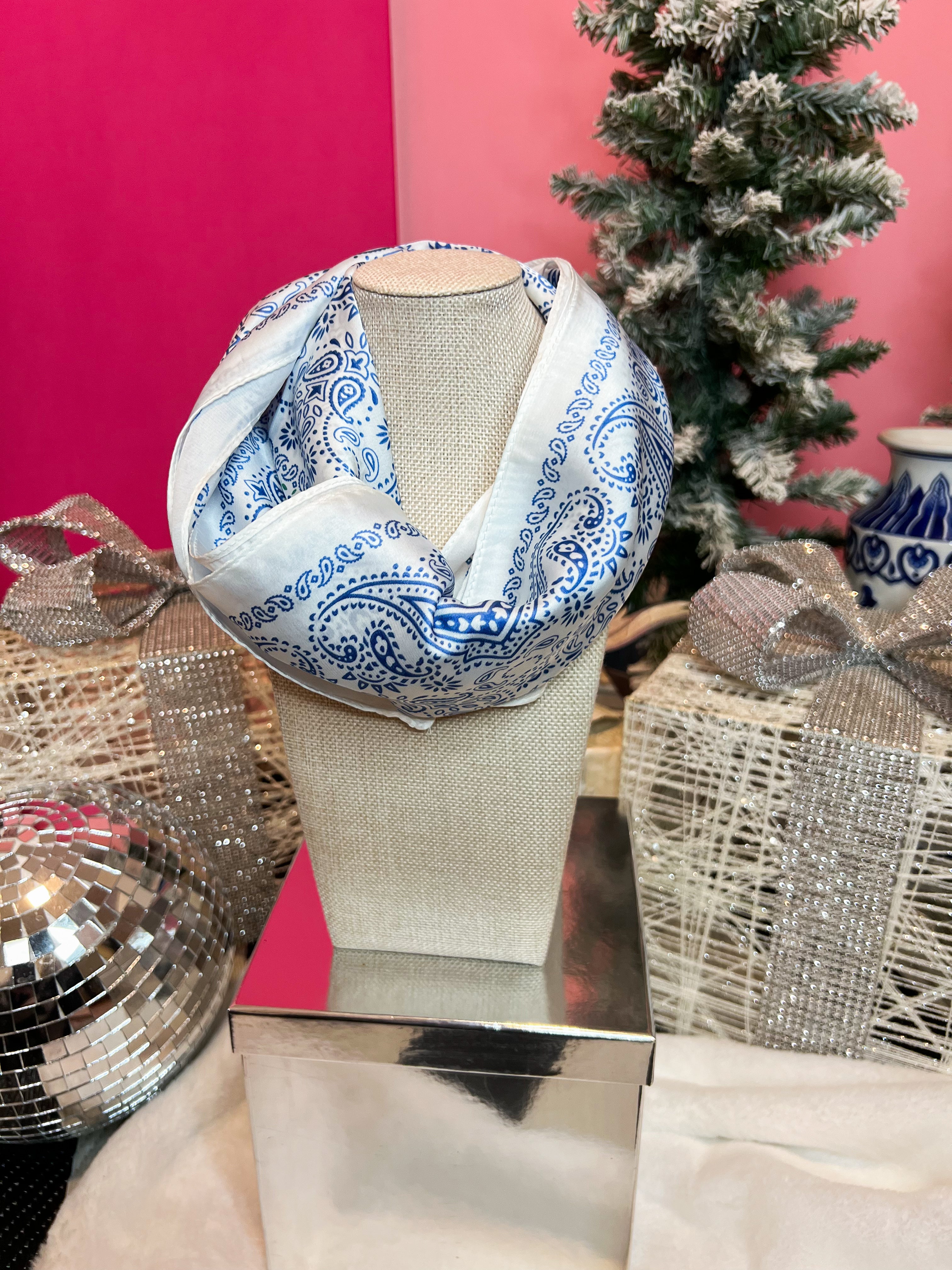 Large Floral Toile Silk Scarf