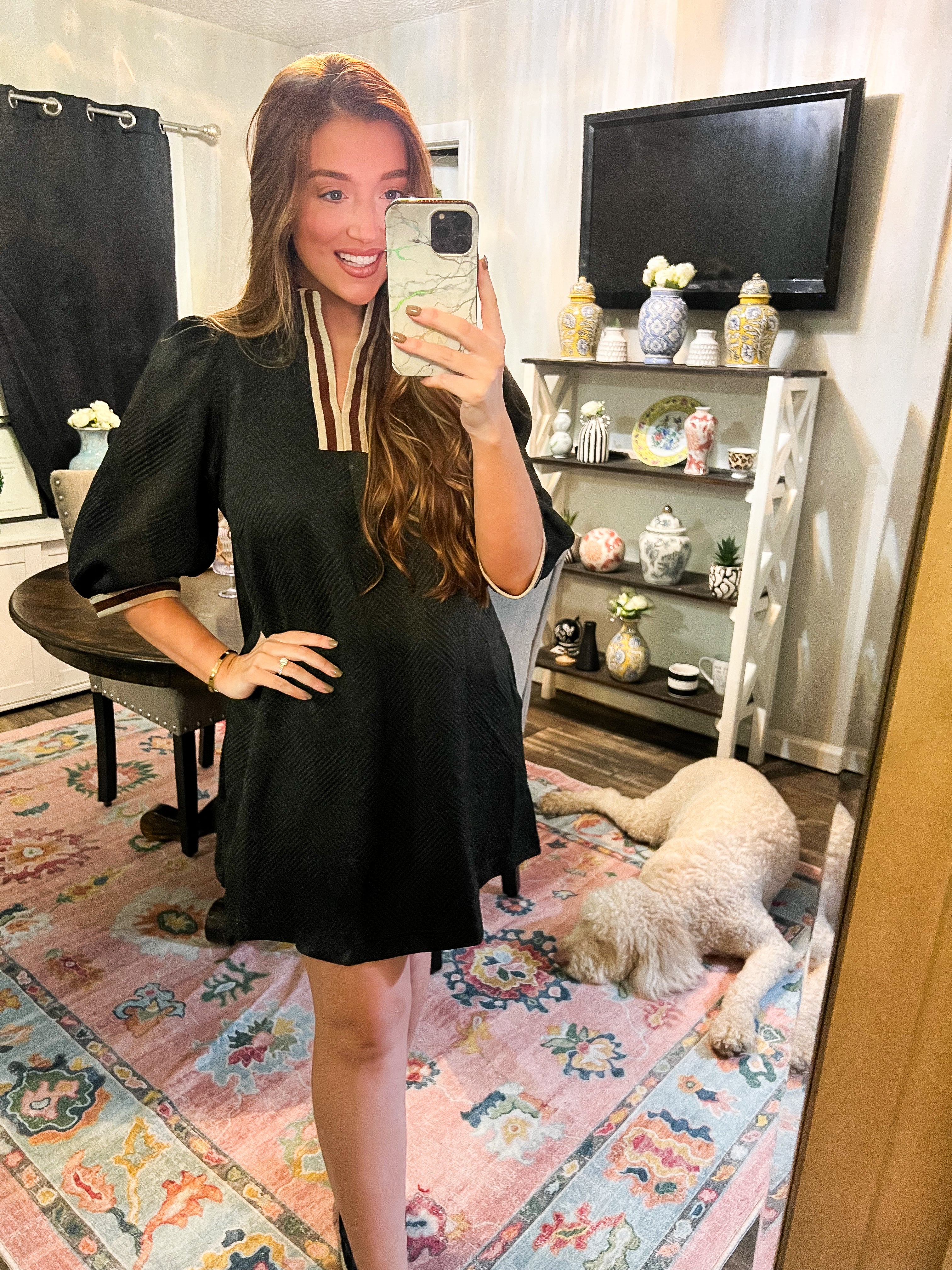 Black Sporty Jacquard Dress