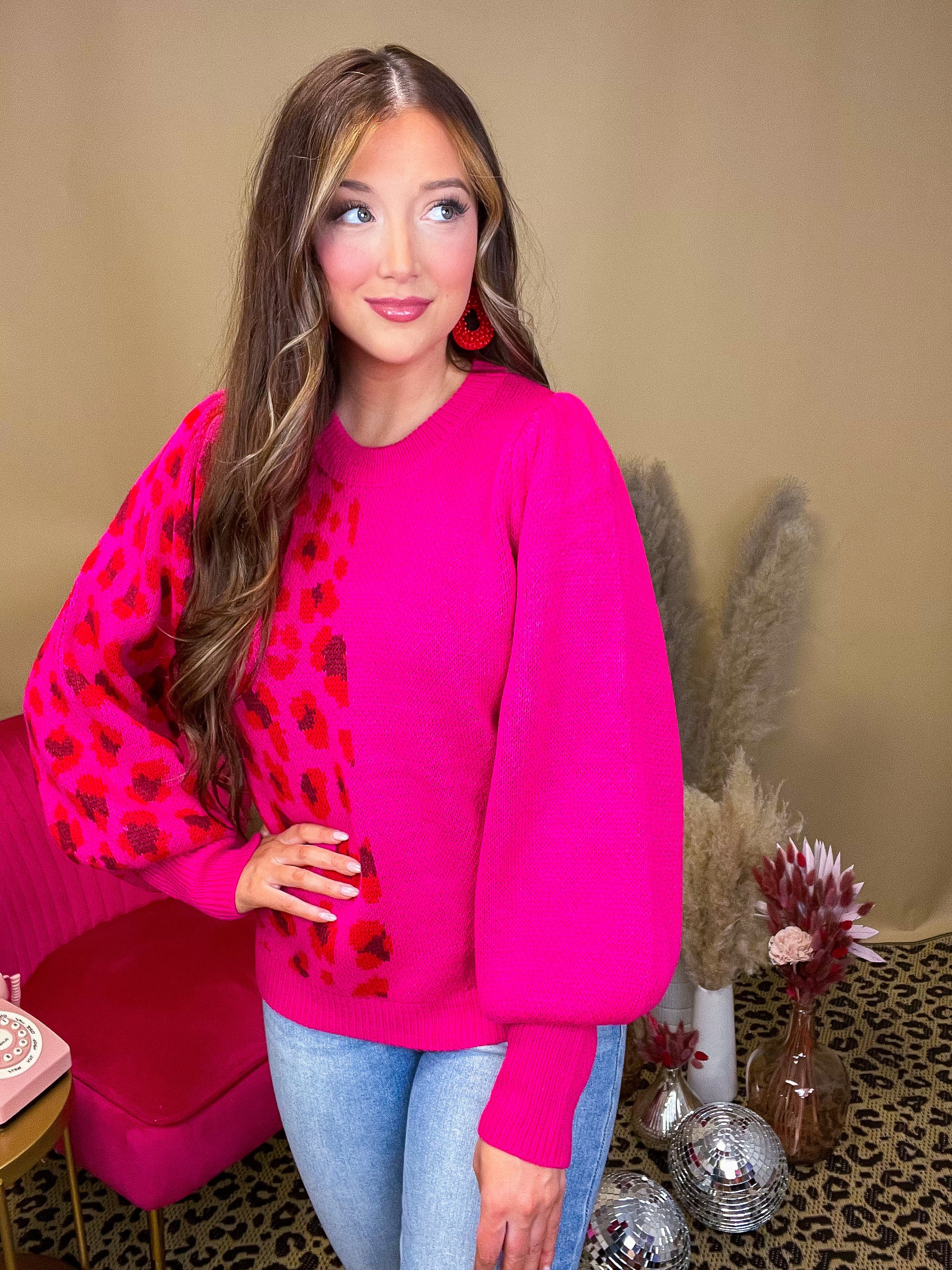 Trisha Colorblock Pink Sweater