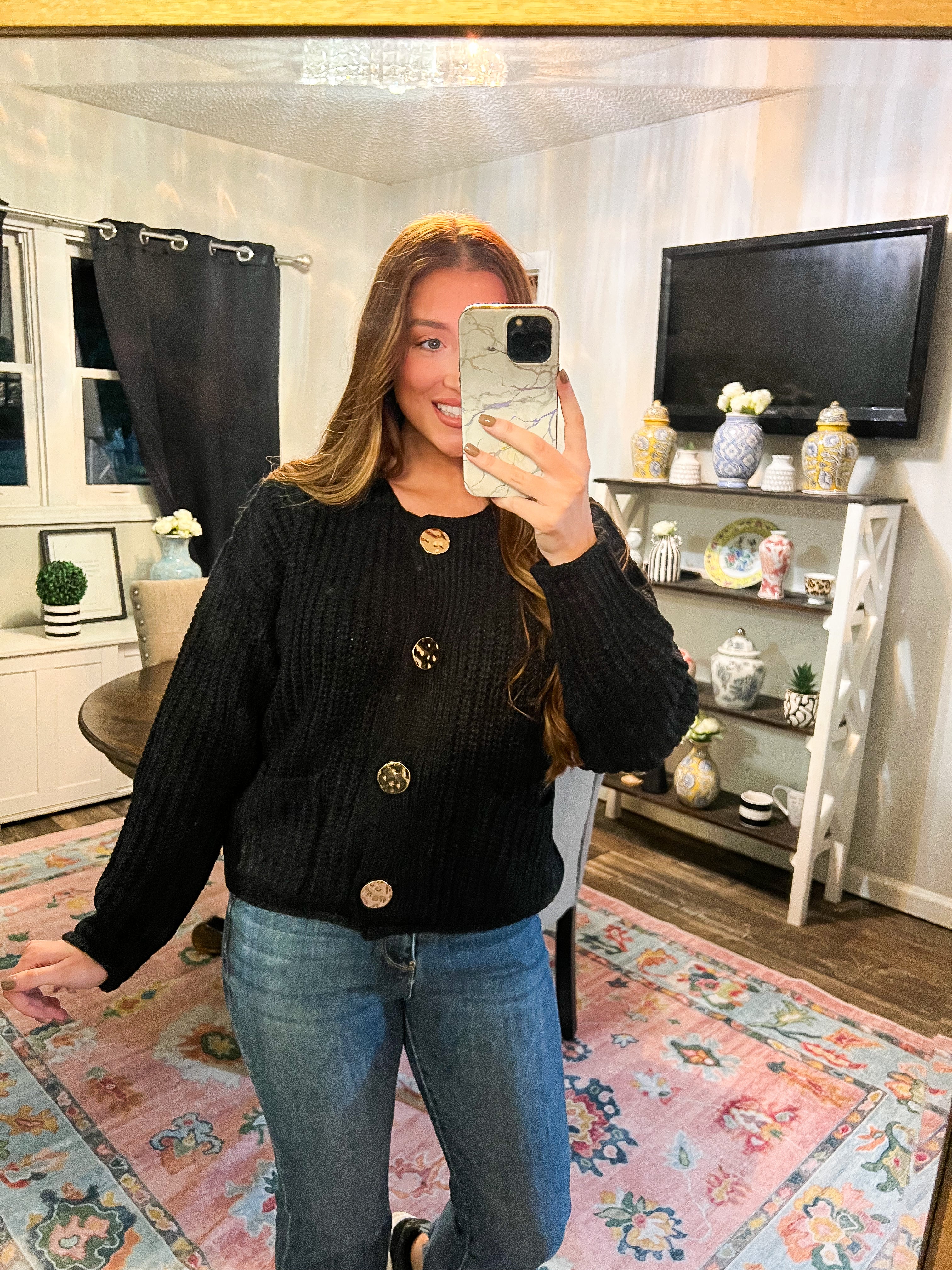 Black Gold Accent Sweater