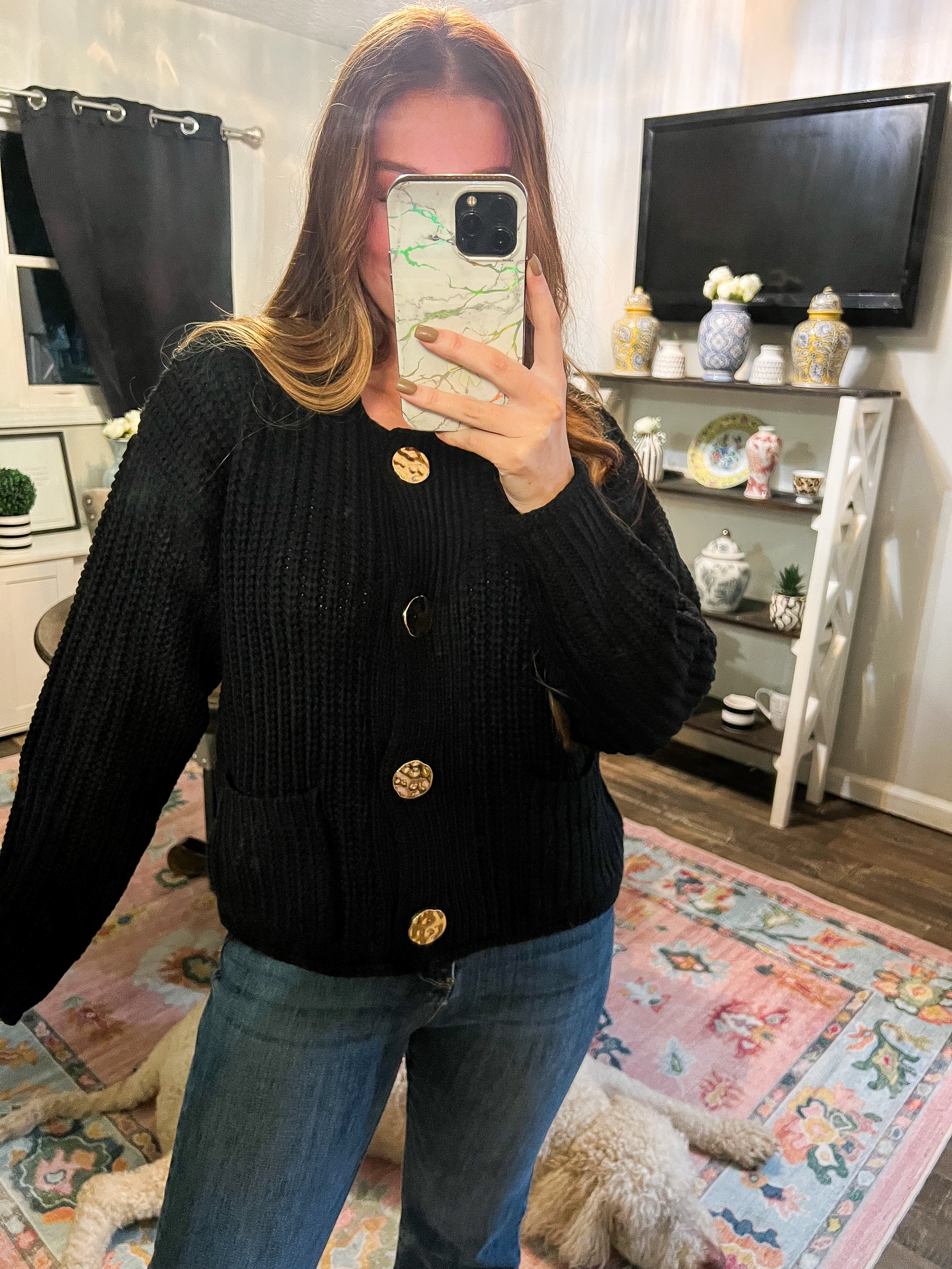 Black Gold Accent Sweater