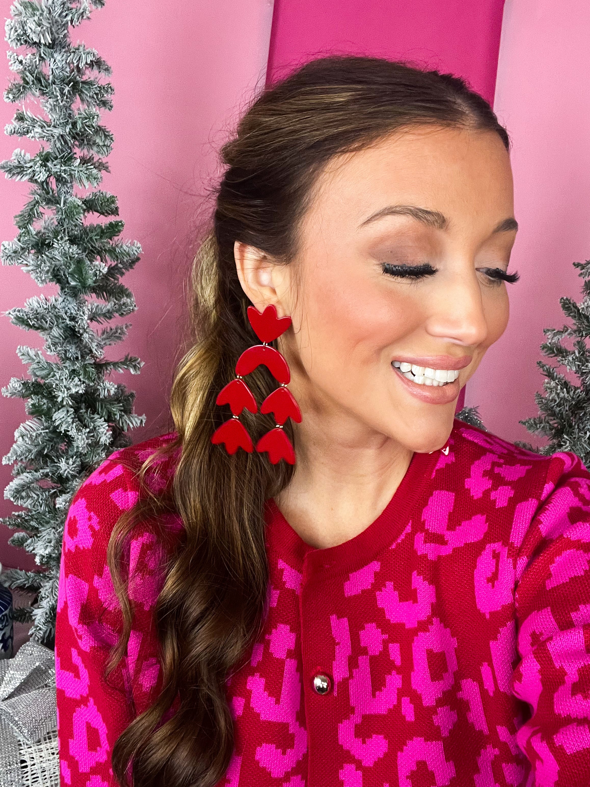 Red Acrylic Cecilia Earring