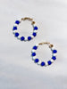 Load image into Gallery viewer, Blue + White 6mm Clay Ball Hoops