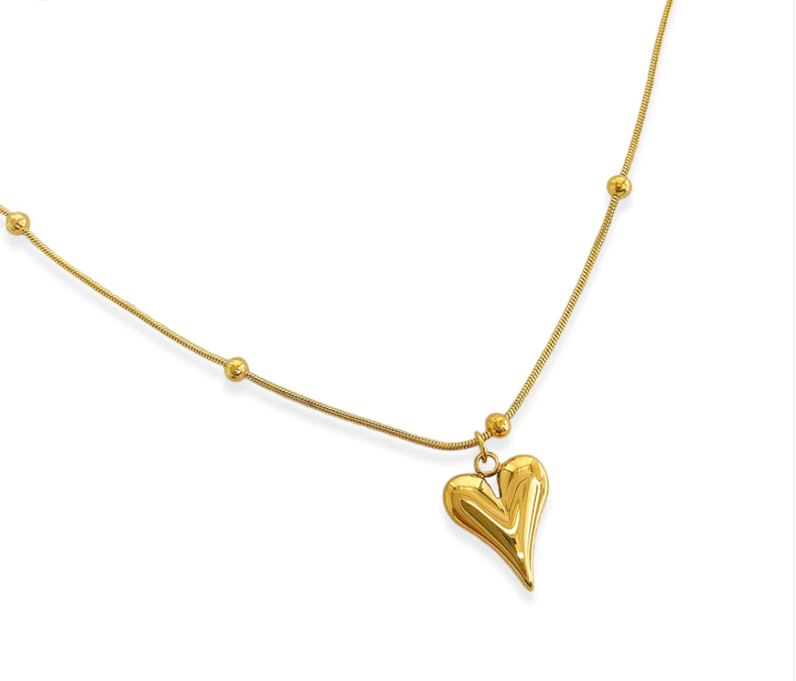 Heart 18K Gold Plated Waterproof Necklace
