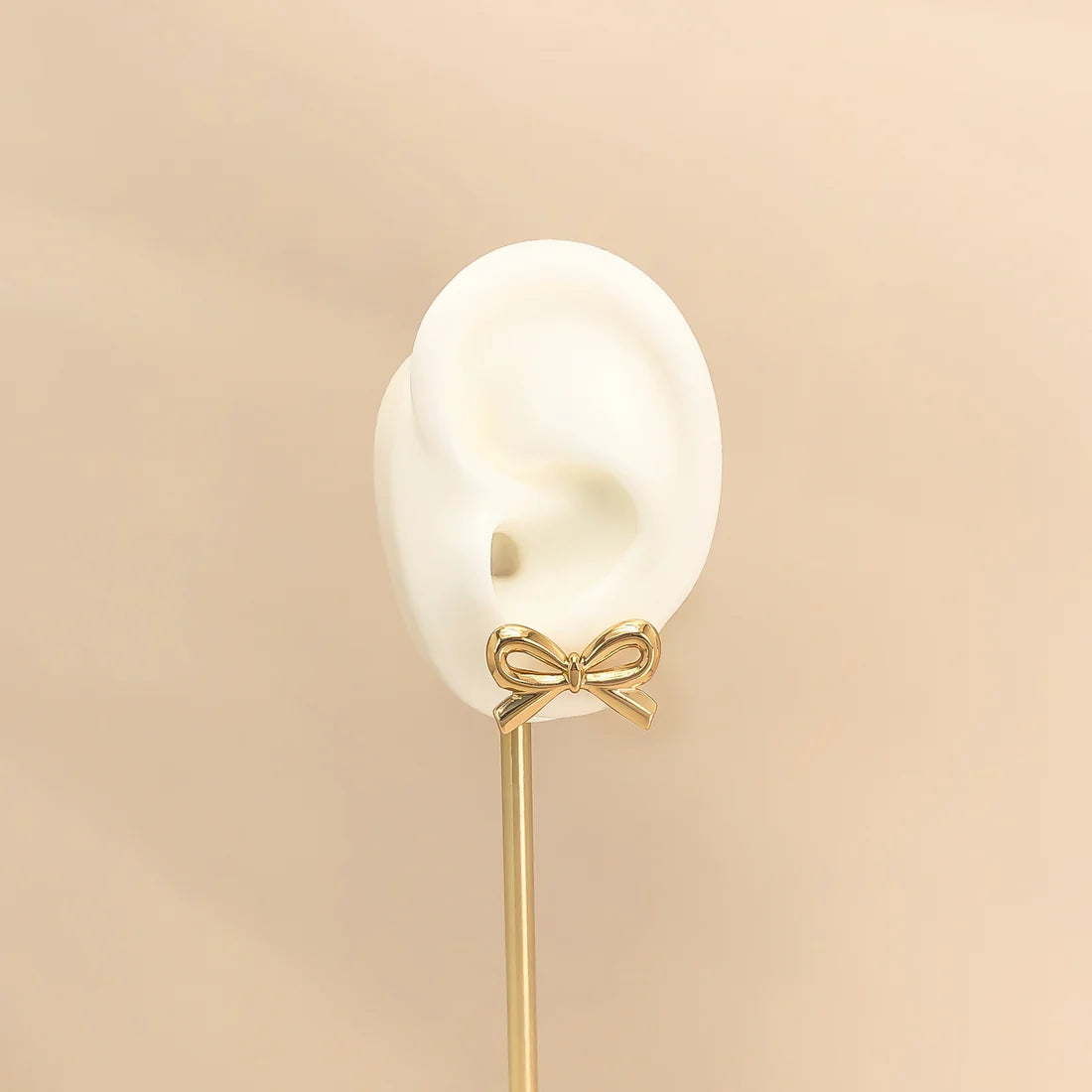 18K Gold Bow Studs